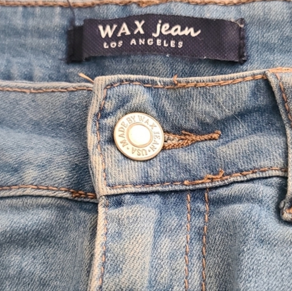 WAX JEAN Distressed Cut Off Jean Skirt S M Ripped Destroyed Denim Raw Hem Frayed - Picture 6 of 15
